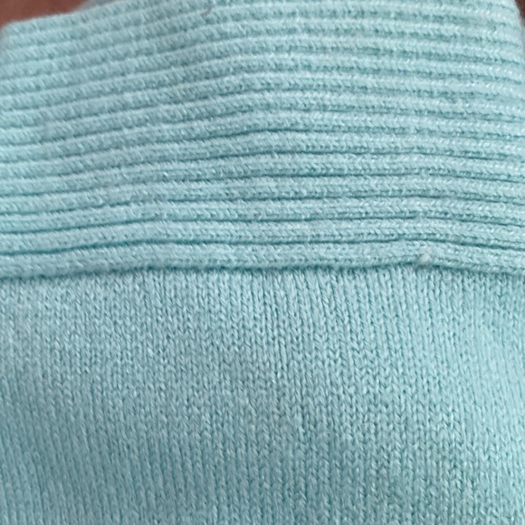 Turquoise zip up sweater $12 size L - Picture 7 of 7